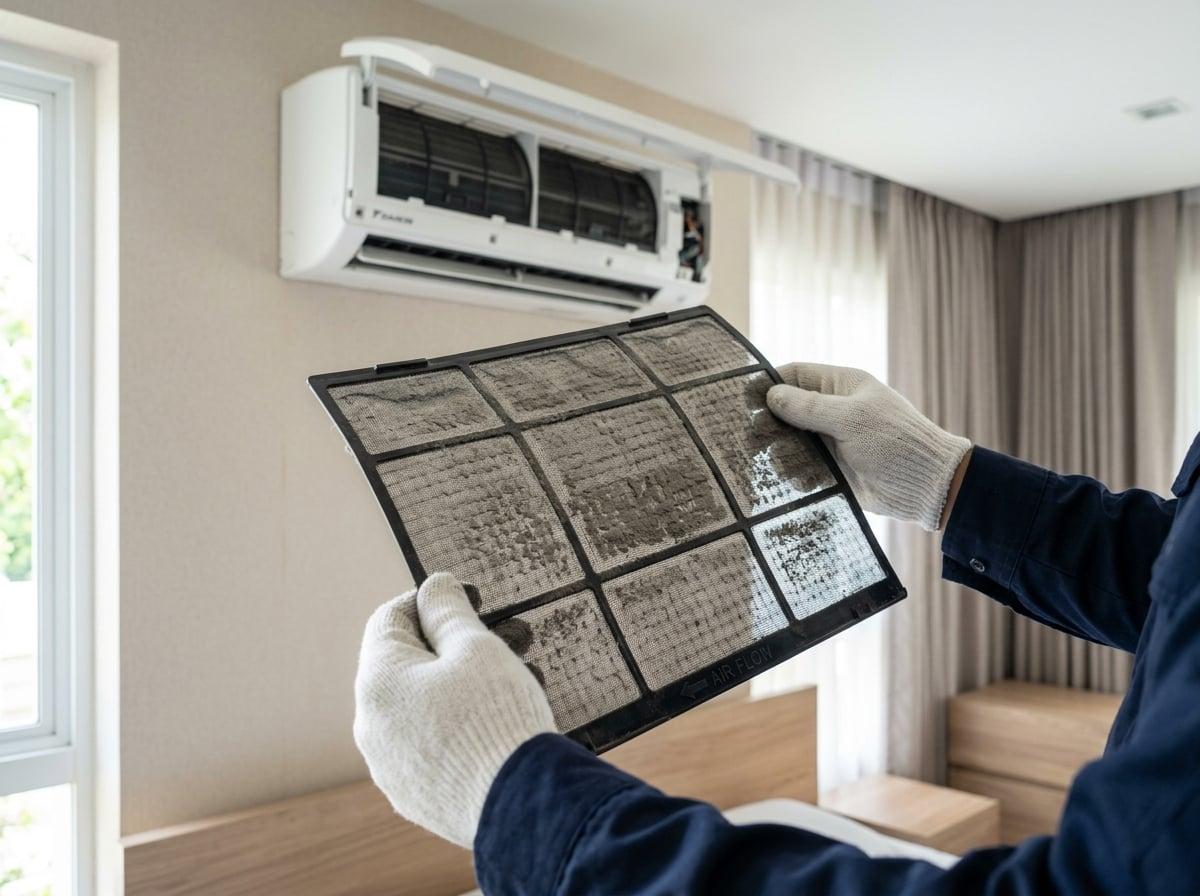 Step 2: Remove & Wash the Filters — mini split cleaning in Charlotte