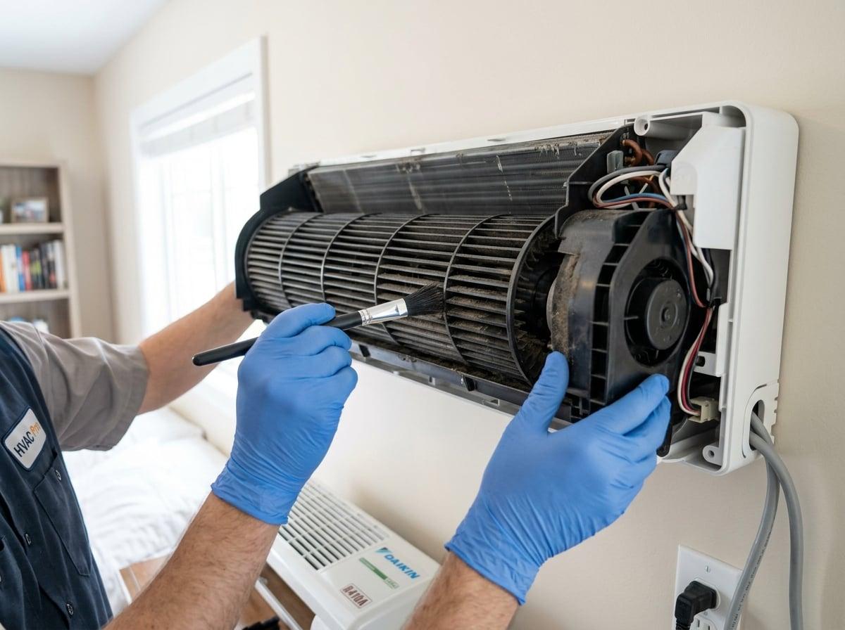 Step 5: Clean the Blower Wheel — mini split cleaning in Charlotte